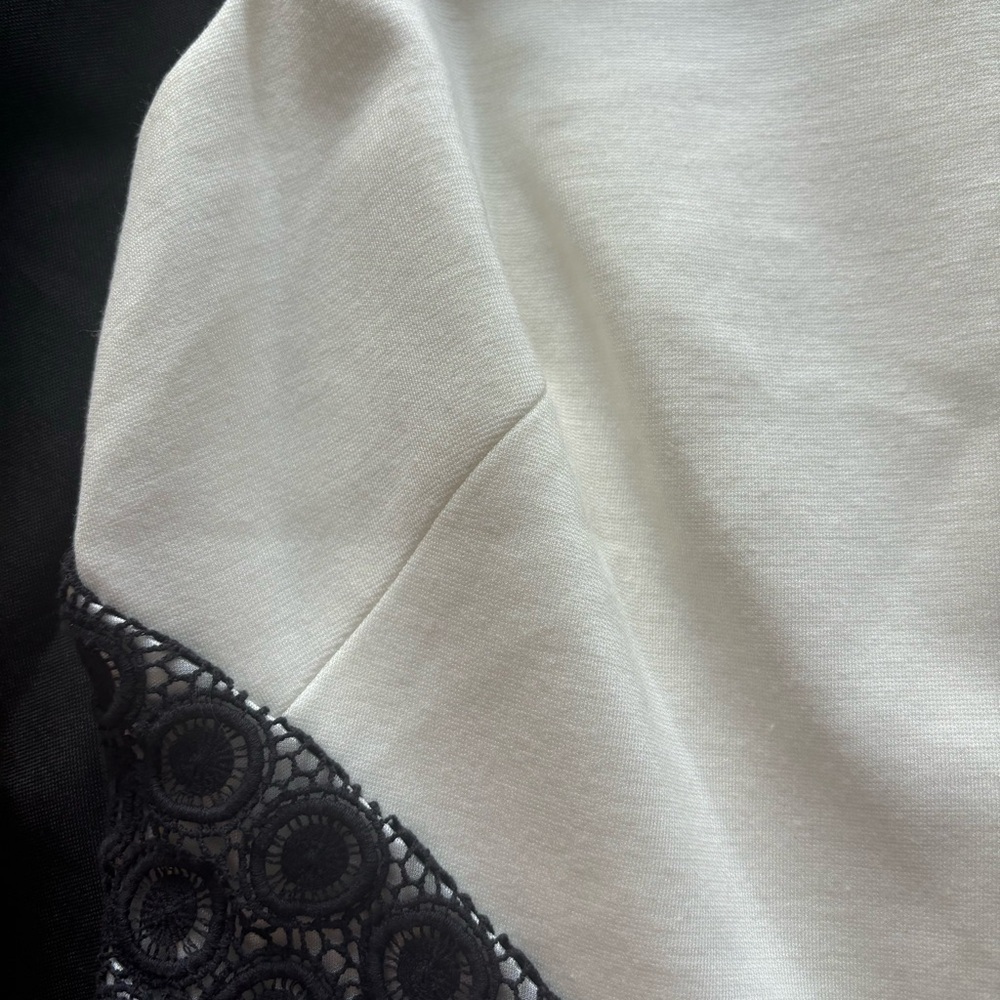 ❤️2/$15 or 3/$21❤️ NWT Laundry by Shelli Segal Ivory/Black Lace Dress, Size 6 - Picture 4 of 13